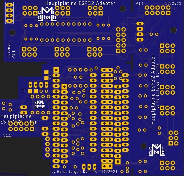 ESP32 – Adapterplatine für die Hauptplatine