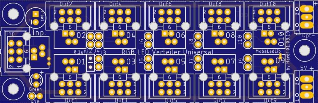 Verteilerplatine für den MLL-Bus (200)